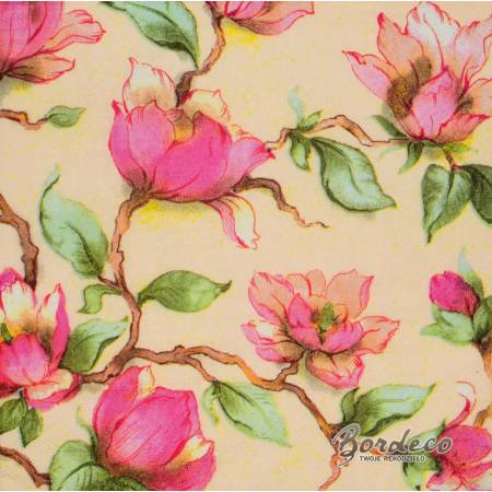 Serwetka decoupage seria LAMBI magnolia 33x33cm